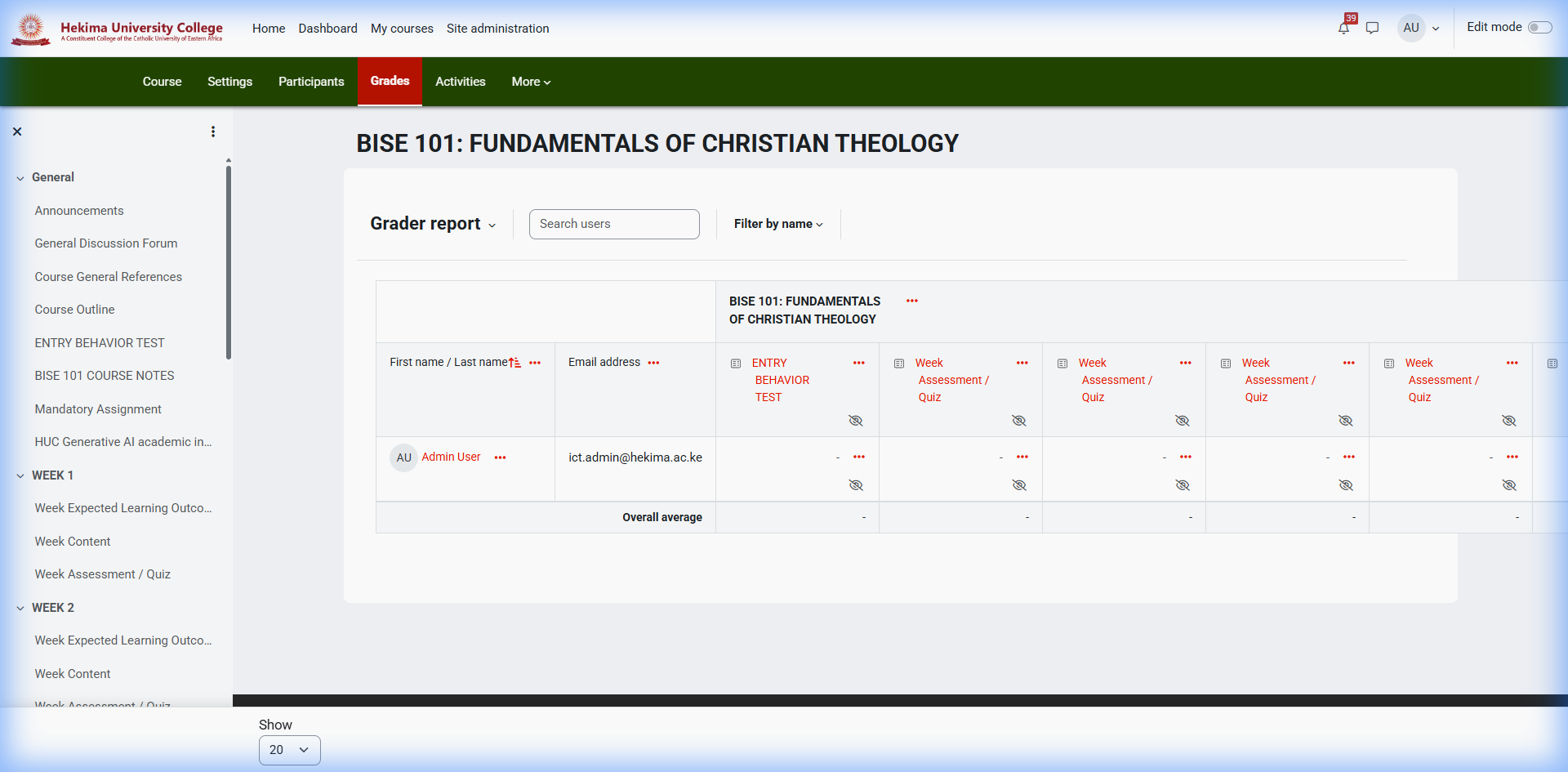Grading Interface